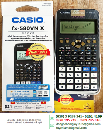 Casio FX-580VN X, Máy tính học sinh mang vào phòng thi Casio FX-580VN X chính hãng _Bảo hành 7 năm| CÒN HÀNG 